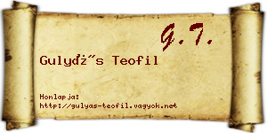 Gulyás Teofil névjegykártya