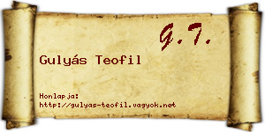 Gulyás Teofil névjegykártya